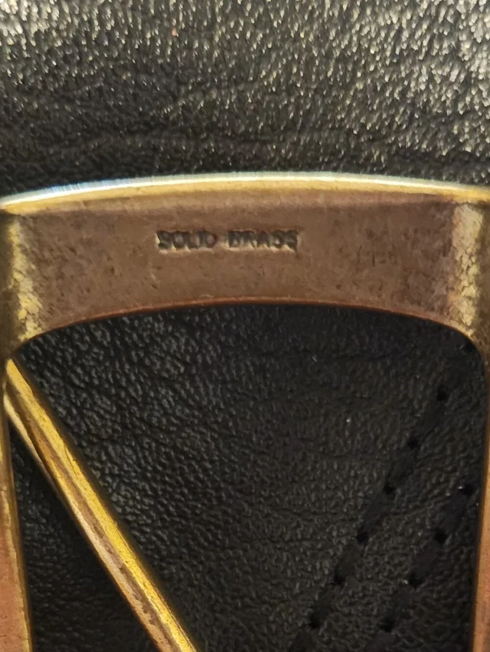 Vintage-style Brown Leather Belt With Solid Brass Buckle & Double Loop Keepers